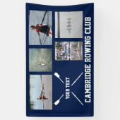 パーソナライズな乗組員のロウイングのオールクラブ写真のコラージュ 横断幕 (縦)