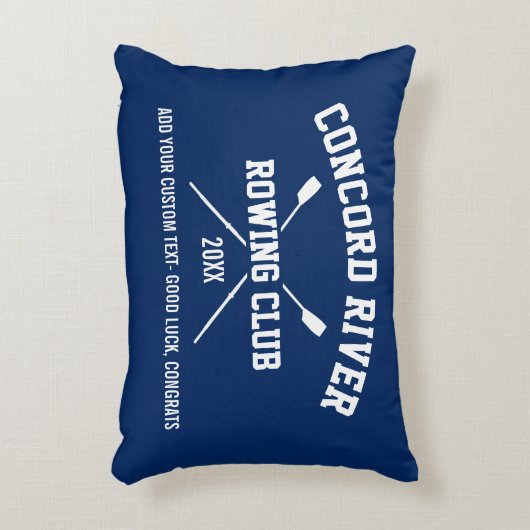 パーソナライズな乗組員のロウイングのロゴのオールのチーム名前年 アクセントクッション (正面(垂直))