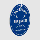 パーソナライズな乗組員のロウイングのロゴのオールのチーム名前年 オーナメント (正面)