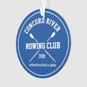 パーソナライズな乗組員のロウイングのロゴのオールのチーム名前年 オーナメント (正面)