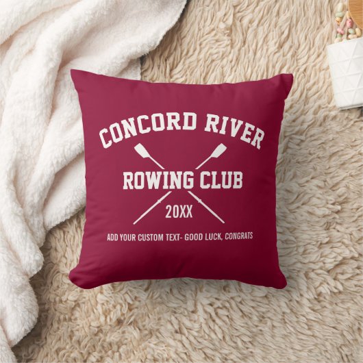 パーソナライズな乗組員のロウイングのロゴのオールのチーム名前年 クッション (ブランケット)