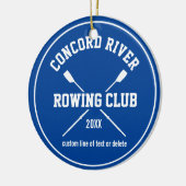 パーソナライズな乗組員のロウイングのロゴのオールのチーム名前年 セラミックオーナメント (左)