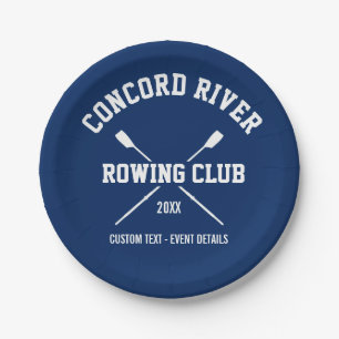 パーソナライズな乗組員のロウイングのロゴのオールのチーム名前年 ペーパープレート