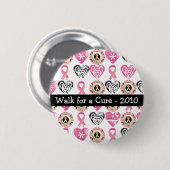 パーソナライズな乳癌の認識度ボタン 缶バッジ (正面&裏面)