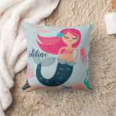パーソナライズな人魚の装飾用クッション クッション (ブランケット)