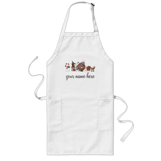 パーソナライズな休日のベーキングのエプロン ロングエプロン (正面)