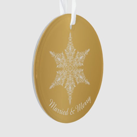 パーソナライズな休日の写真の雪片のオーナメント オーナメント (正面)