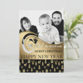 パーソナライズな休日カード白黒写真 シーズンカード (スタンド正面)