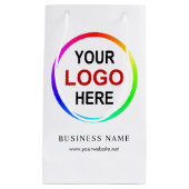 パーソナライズな会社のロゴ スモールペーパーバッグ (正面)