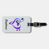 パーソナライズな低音のト音記号のハートの荷物のラベル ラゲッジタグ (正面横)