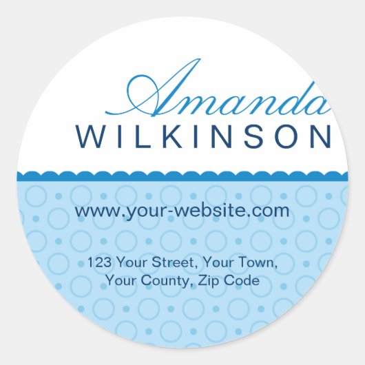 パーソナライズな住所ステッカー ラウンドシール (正面)