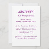 パーソナライズな体操のデキセドリン錠の花柄 招待状 (裏面)