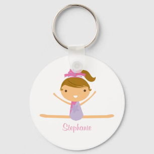 パーソナライズな体操の割れた女の子の子供のkeychain キーホルダー