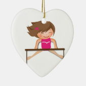 パーソナライズな体操の女の子はギフトを禁止します セラミックオーナメント (右)