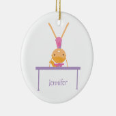 パーソナライズな体操の釣り合い梁の子供のオーナメント セラミックオーナメント (右)