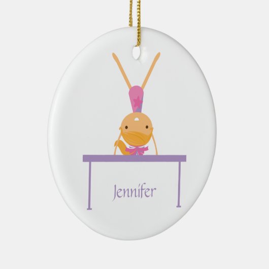 パーソナライズな体操の釣り合い梁の子供のオーナメント セラミックオーナメント (右)