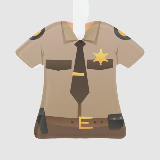 パーソナライズな保安官のクリスマスの休日のオーナメント オーナメント (正面)