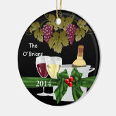 パーソナライズな優れたワイン愛好家2014のオーナメント セラミックオーナメント (左)