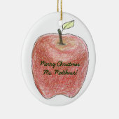 パーソナライズな先生のギフトのクリスマスのオーナメント セラミックオーナメント (右)