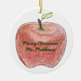 パーソナライズな先生のギフトのクリスマスのオーナメント セラミックオーナメント