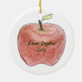 パーソナライズな先生のギフトのクリスマスのオーナメント セラミックオーナメント (裏面)