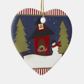 パーソナライズな先生のクリスマスのプレゼント セラミックオーナメント (右)