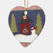 パーソナライズな先生のクリスマスのプレゼント セラミックオーナメント (左)