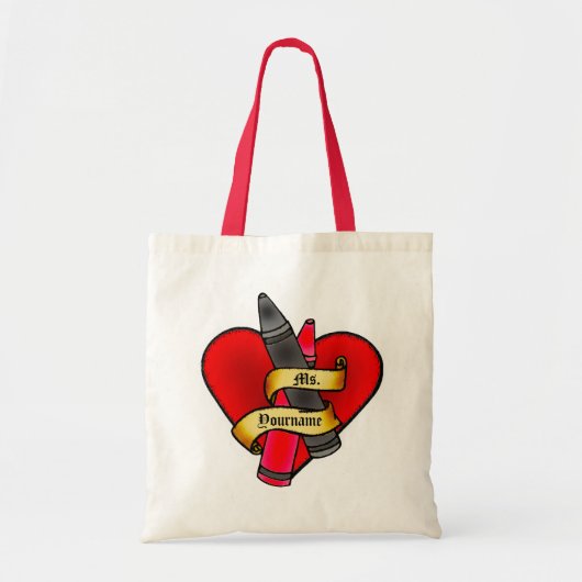 パーソナライズな先生のクレヨンのバッグ トートバッグ (正面)