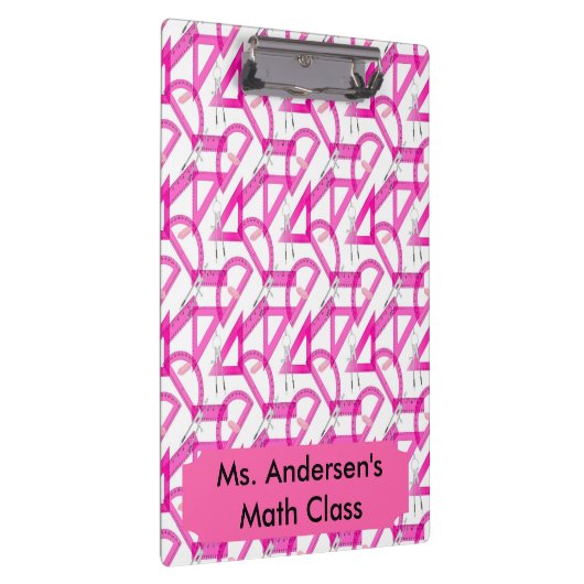 パーソナライズな先生のピンクの数学はクリップボードに用具を使います クリップボード (右)