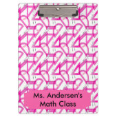 パーソナライズな先生のピンクの数学はクリップボードに用具を使います クリップボード (正面)