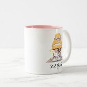 パーソナライズな先生のマグのブロンドの女性 ツートーンマグカップ (正面右)