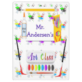 パーソナライズな先生の美術教室のクリップボード クリップボード (裏面)