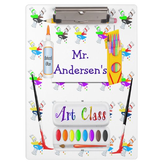 パーソナライズな先生の美術教室のクリップボード クリップボード (正面)