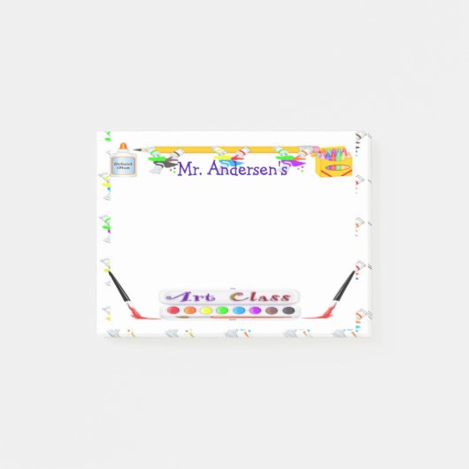 パーソナライズな先生の美術教室の後it®ノート ポストイット (正面)