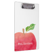 パーソナライズな先生の赤い水彩画のAppleの学校 クリップボード (右)