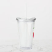パーソナライズな先生の赤い水彩画Apple アクリルタンブラー (右)
