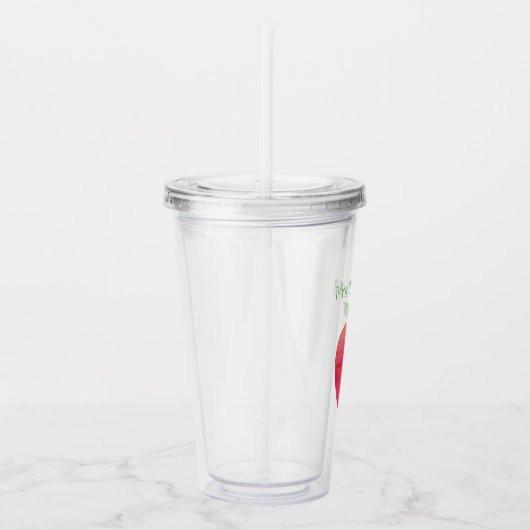 パーソナライズな先生の赤い水彩画Apple アクリルタンブラー (右)