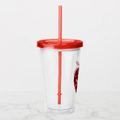 パーソナライズな先生の赤くフェイクなスパンコールApple アクリルタンブラー (右)