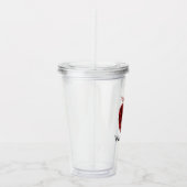 パーソナライズな先生の赤くフェイクなスパンコールApple アクリルタンブラー (右)