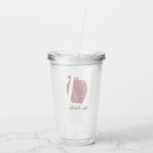 パーソナライズな先生の赤くフェイクなスパンコールApple アクリルタンブラー (裏面)