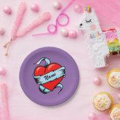 パーソナライズな入れ墨のハート ペーパープレート (パーティー)