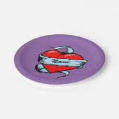 パーソナライズな入れ墨のハート ペーパープレート (アングル)