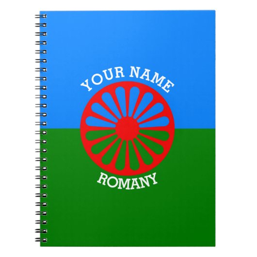 パーソナライズな公式のRomanyのジプシーの旅行者の旗 ノートブック (正面)