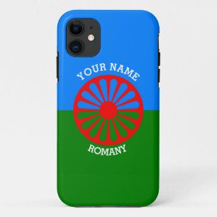 パーソナライズな公式のRomanyのジプシーの旅行者の旗 iPhone 11 ケース