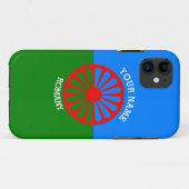 パーソナライズな公式のRomanyのジプシーの旅行者の旗 Case-Mate iPhoneケース (裏面(横))