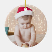 パーソナライズな写真および文字のカスタムのクリスマス セラミックオーナメント (裏面)