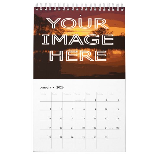 パーソナライズな写真のアップロード家族のカレンダー カレンダー (1月 2026)