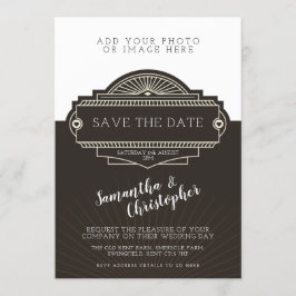 パーソナライズな写真のアールデコの結婚式招待状 招待状