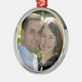パーソナライズな写真のクリスマスのオーナメント メタルオーナメント (左)