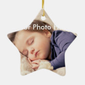 パーソナライズな写真のクリスマスの星のオーナメント セラミックオーナメント (裏面)